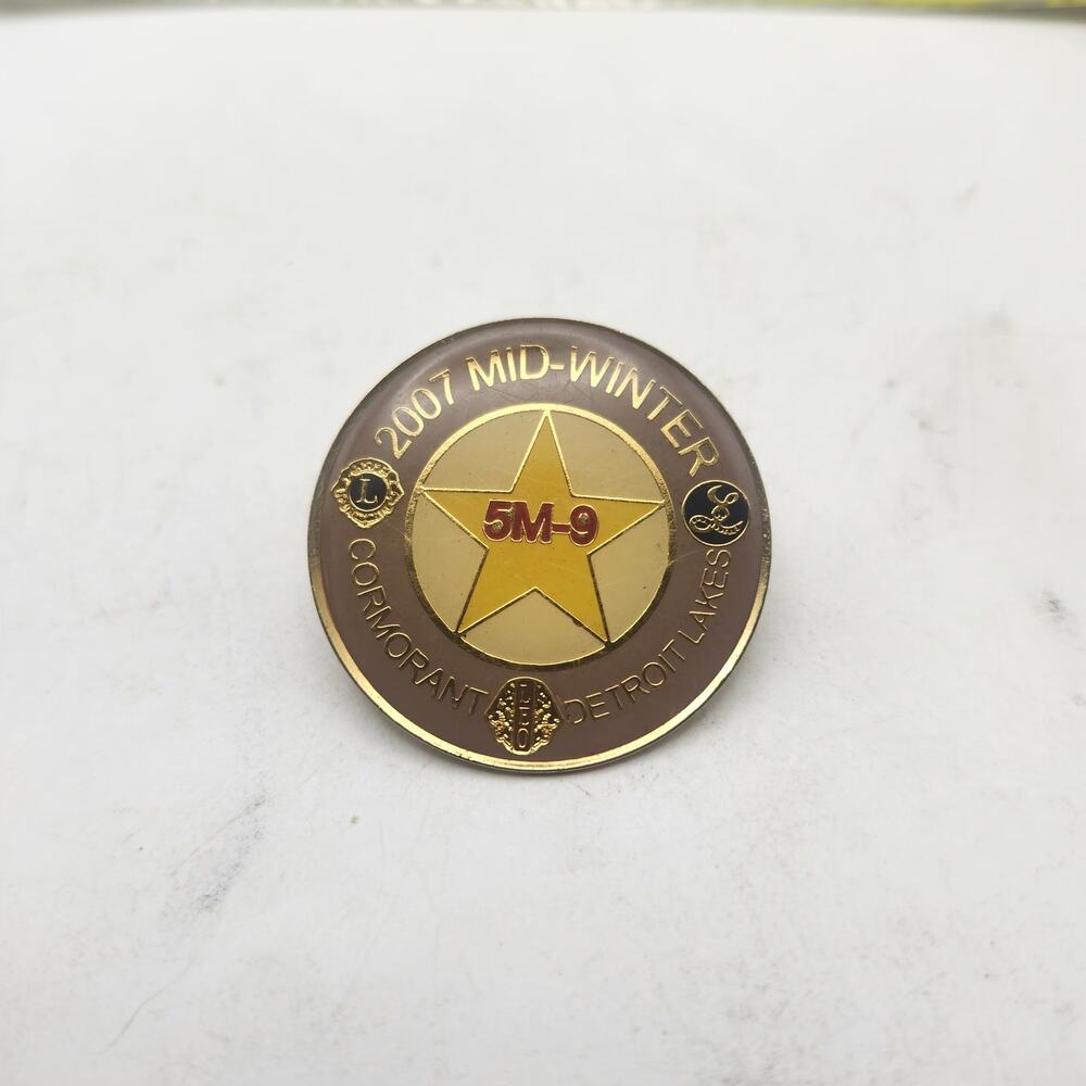 2007 Lions Club 5M-9 Mid-Winter Cormorant Detroit Lakes Enamel Twin Post Pin